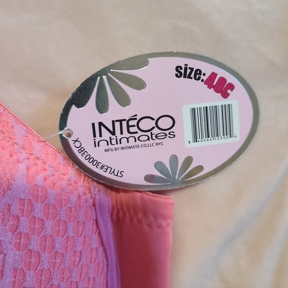 Inteco Intimates Two Tone Lace Trim Bra - Picture 5 of 9